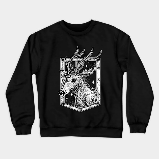 The deer Crewneck Sweatshirt by Luckyart11